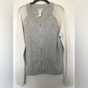 Gray and Cream Women's Sweater